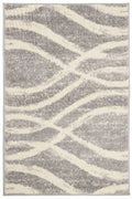 SAFAVIEH Adirondack Collection Accent Rug - 26 x 4, Grey & Cream, Modern Wave Distressed Design, Non-Shedding & Easy Care, Ide
