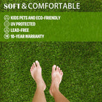 Zgr Artificial Grass Rug 10 Ft X 76 Ft Fake Faux Grass, Indoor Outdoor Patio Garden Lawn Landscape Synthetic Grass Mat, Realistic Turf, 4-Tone/Soft, With Drainage Holes & Rubber Backing/Many Sizes