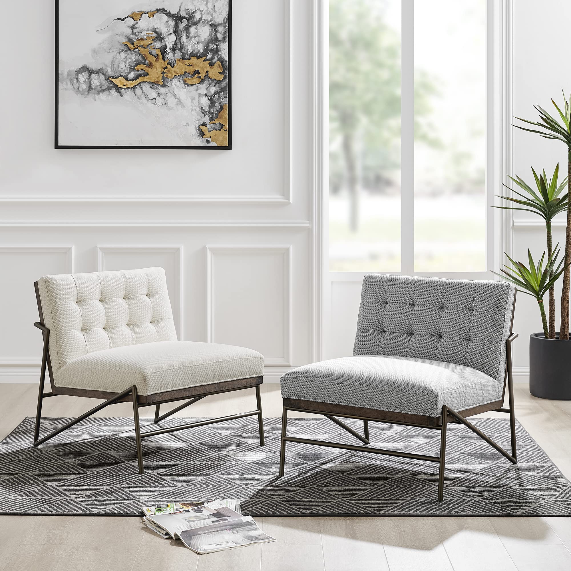 Npd Furniture And More Marlow Fabric, Cardiff Gray Accent Chair