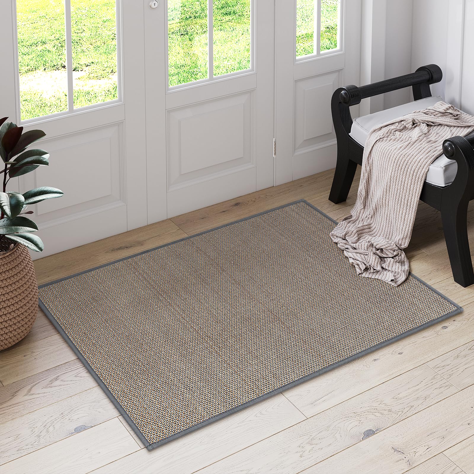 Lahome Farmhouse Kitchen Entryway Rug, 2x3 Door Mat Indoor Entrance Washable Small Bathroom Rugs for Bedroom Non Slip Throw Rug 