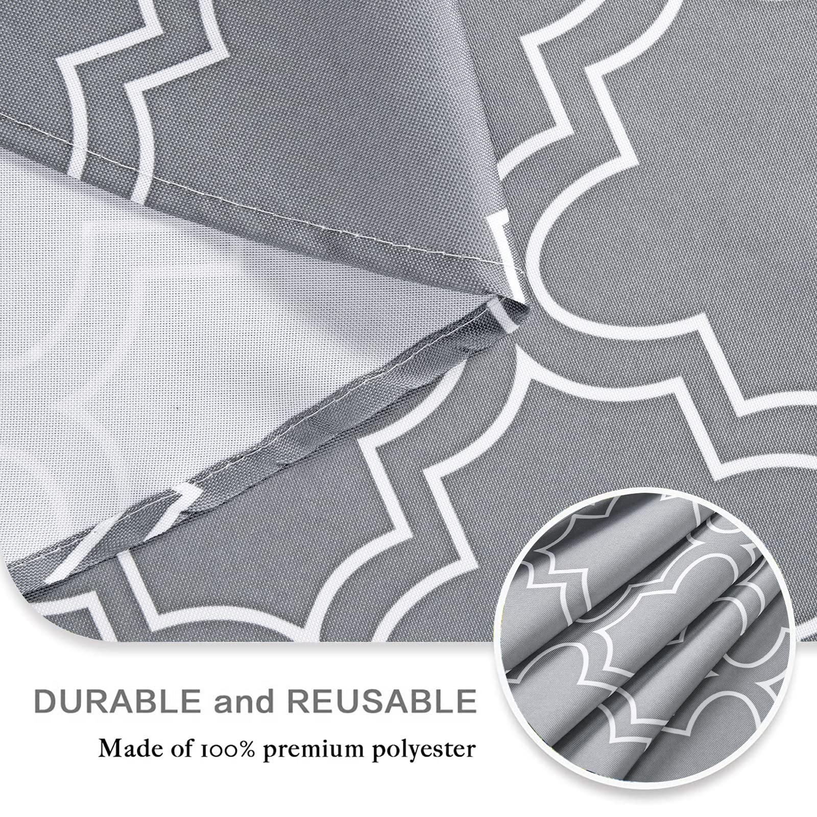 Umineux Outdoor Tablecloth With Umbrella Hole And Zipper, Spring/Summer Waterproof Table Cover For Picnic/Bbq/Garden(60' Round,Gray)