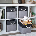Organihaus 12X12 Cube Storage Bins Set Of 4, Fabric Cube Baskets For Storage Shelves, Foldable Storage Cubes For Kallax Organize