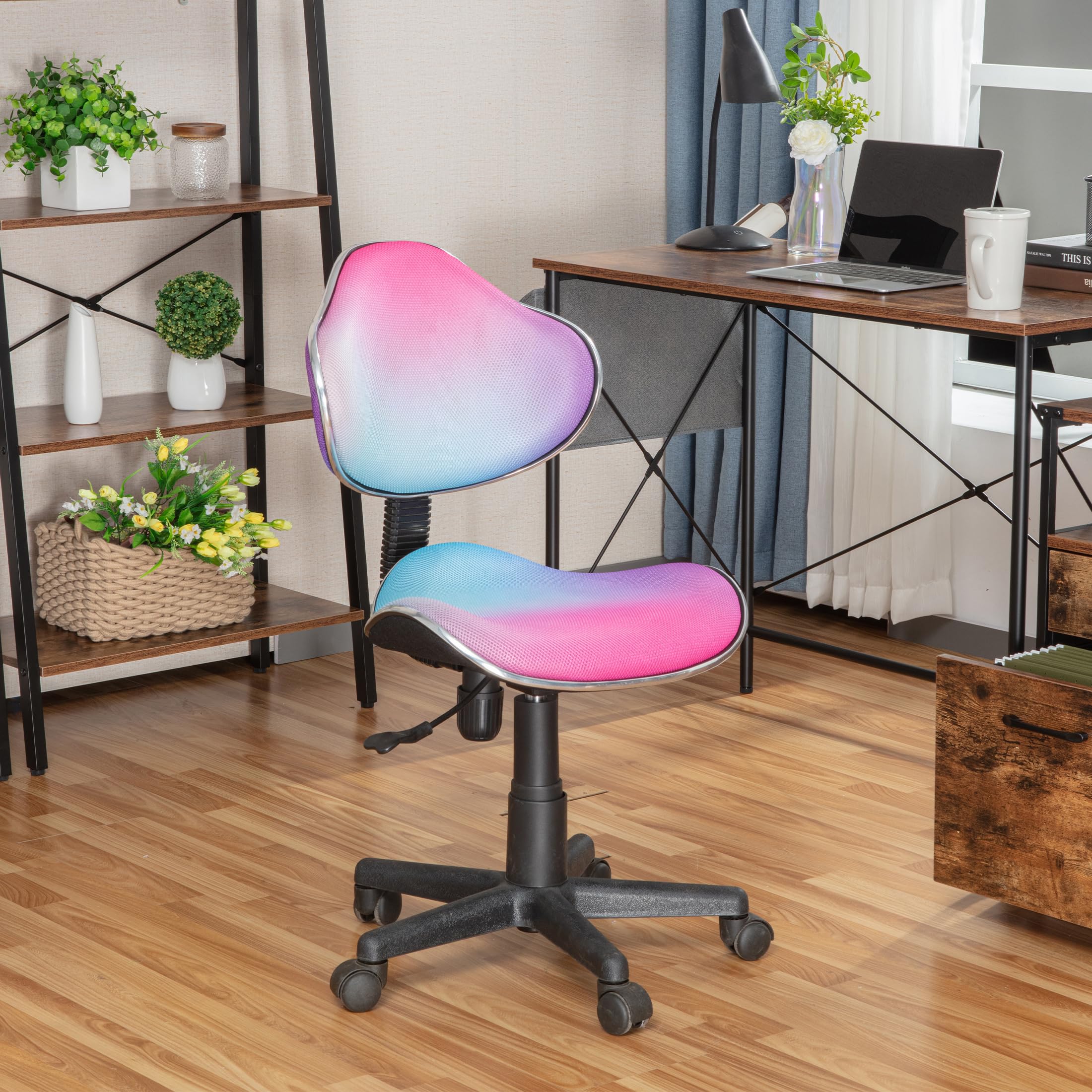 Jjs Home Office Low Back Computer Executive Chair, Ergonomic Mesh Chair With Extra Large Base And Pads, (Gradient)