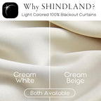 Shineland Black Out Curtains 63 Inch Long,100% Blackout Back Tab Thermal Room Darkening Curtains 63 Inch Length 2 Panel Set For