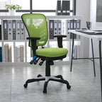 Flash Furniture Nicholas Mid-Back Swivel Office and Gaming Chair, Ergonomic Mesh Office Chair with Adjustable Lumbar Support and Height, Green