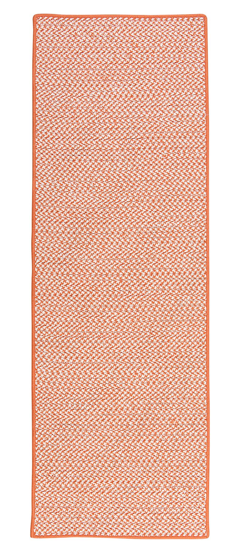 Outdoor Houndstooth Tweed Rug, 2 By 6-Feet, Orange