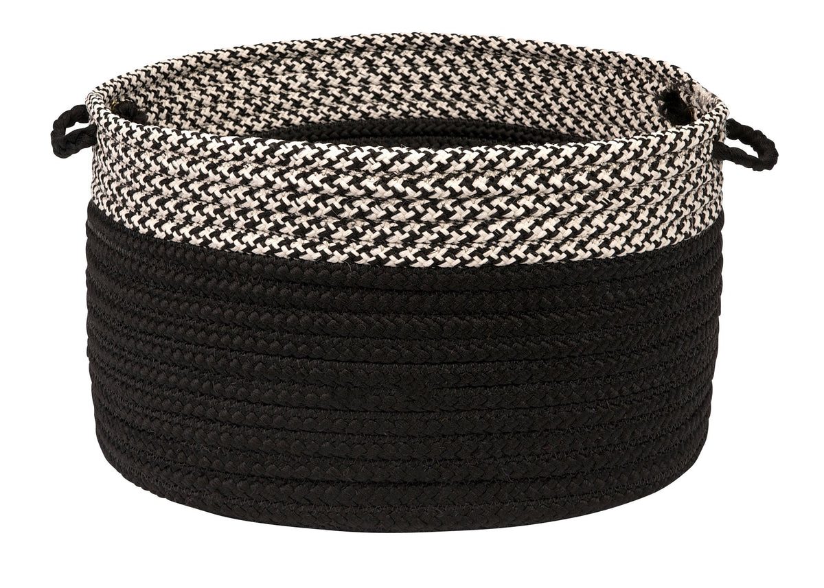 Houndstooth Dipped Basket Colonial Mills, 14 By 10-Inch, Black