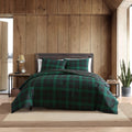 Eddie Bauer - Queen Duvet Cover Set, Reversible Cotton Bedding With Matching Shams, Plaid Home Decor With Button Closure (Woodla
