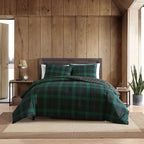 Eddie Bauer - Queen Duvet Cover Set, Reversible Cotton Bedding With Matching Shams, Plaid Home Decor With Button Closure (Woodla
