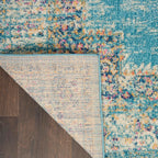 Nourison Passion Light Blue 2'2' X 7'6' Area Rug, Boho, Traditional, Easy Cleaning, Non Shedding, Bed Room, Living Room, Hallway, (8' Runner)