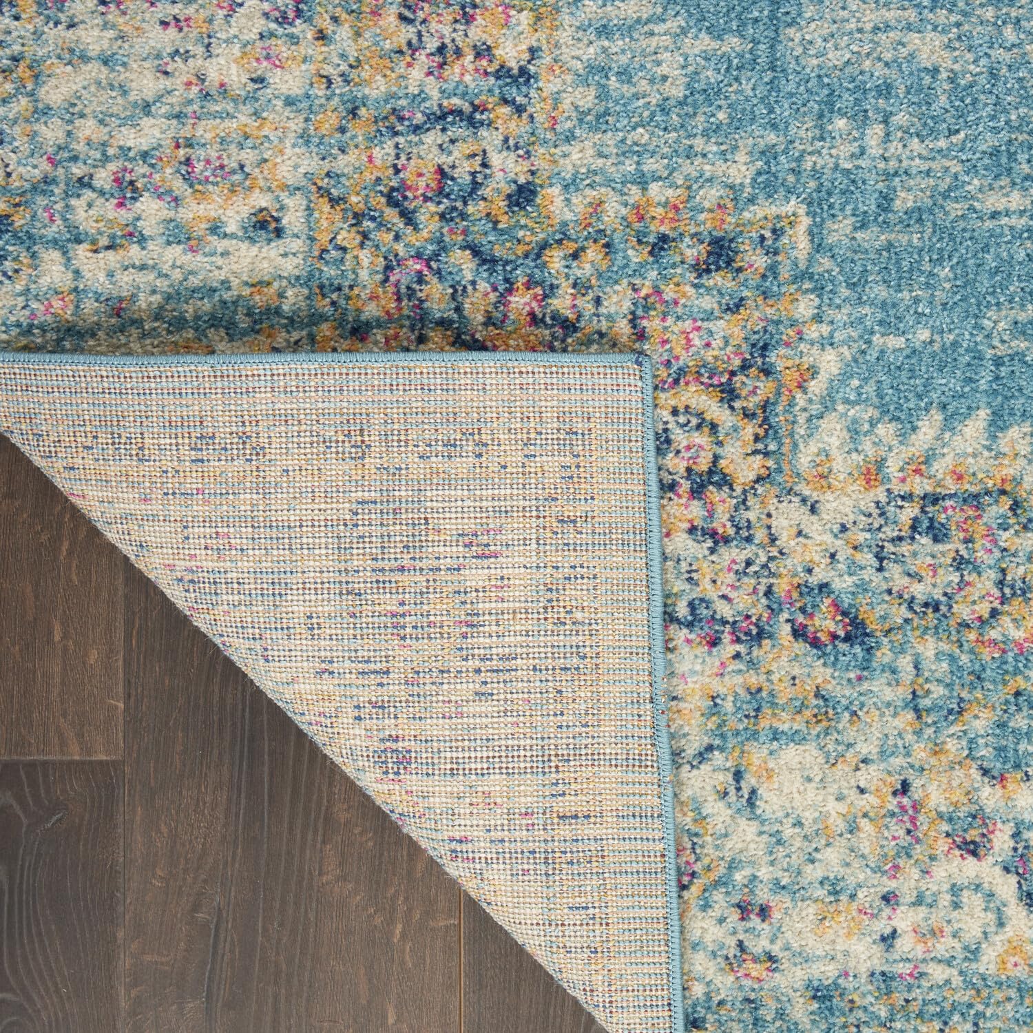 Nourison Passion Light Blue 2'2' X 7'6' Area Rug, Boho, Traditional, Easy Cleaning, Non Shedding, Bed Room, Living Room, Hallway, (8' Runner)