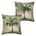 Kwlegh Tropical Palm Banana Tree Pillow Covers Hawaii Coconut Tree Throw Pillow Covers Set Of 2 Vintage Cotton Linen Cushion Cas