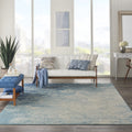 Nourison Passion Navy/Light Blue 8 x 10 Area-Rug, Modern, Abstract, Easy-Cleaning, Non Shedding, Bed Room, Living Room, Dining