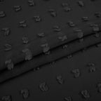 Koufall Black Curtains 45 Inch Length For Kitchen Window,Rod Pocket Pom Pom Textured Boho Lace Sheer Curtains For Bathroom Window