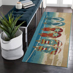 Liora Manne Esencia Machine Washable Non-Slip Low Profile Indoor/Outdoor Mat-Transitional, Coastal, Beach, Whimsical, Flip Flops Forever Blue 1'11' X 4'11'