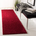 SAFAVIEH August Shag Collection Runner Rug - 2'3'' x 8', Red, Solid Design, Non-Shedding & Easy Care, 1.2-inch Thick Ideal for H