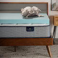 Serta Thermagel Cooling, Pressure-Relieving Memory Foam Mattress Topper, 3 Inch, Queen,Blue