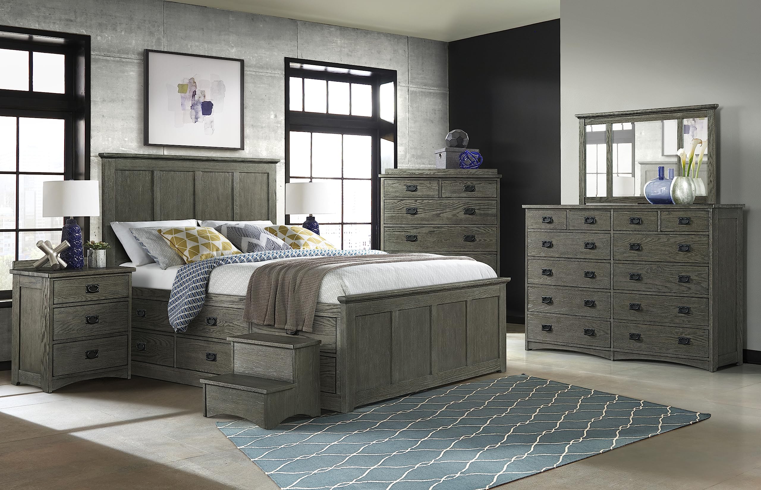Intercon Oak Park 12 Drawer Dresser, Dark Gray