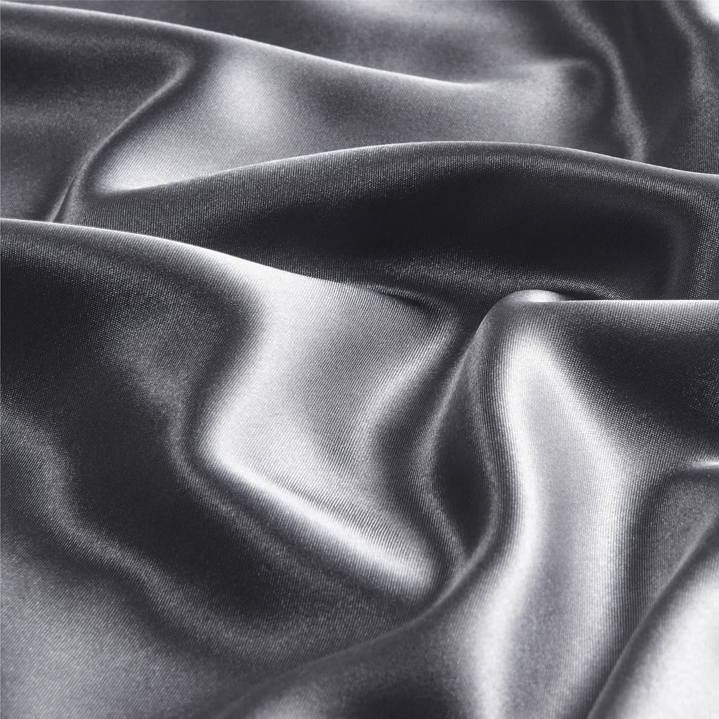 Bedelite Satin Pillowcase With Zipper, Dark Grey King Size Pillow Cases Set Of 2, Super Soft And Cooling Similar To Silk Pillow