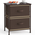 Simple Houseware Night Stand Dresser for Bedroom 2-Tier Organizer Drawer Storage Tower, Brown