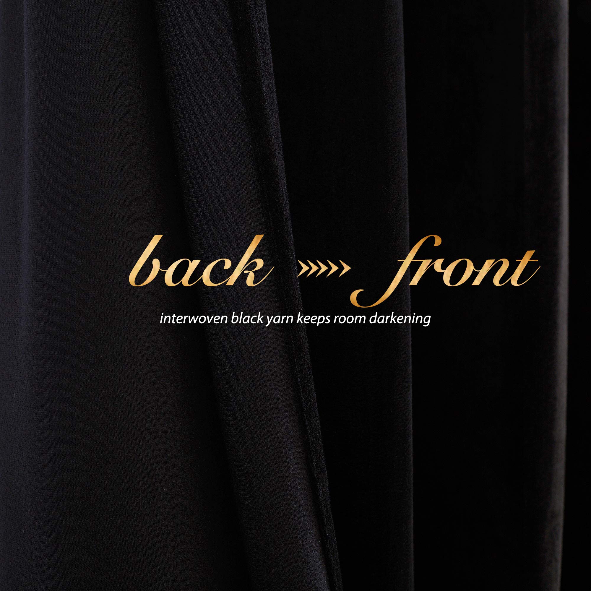 Nicetown Halloween Black Blackout Extra Long Curtains For Backdrops, Thermal Insulated Noise Reducing Velvet Drapes For Film Lar