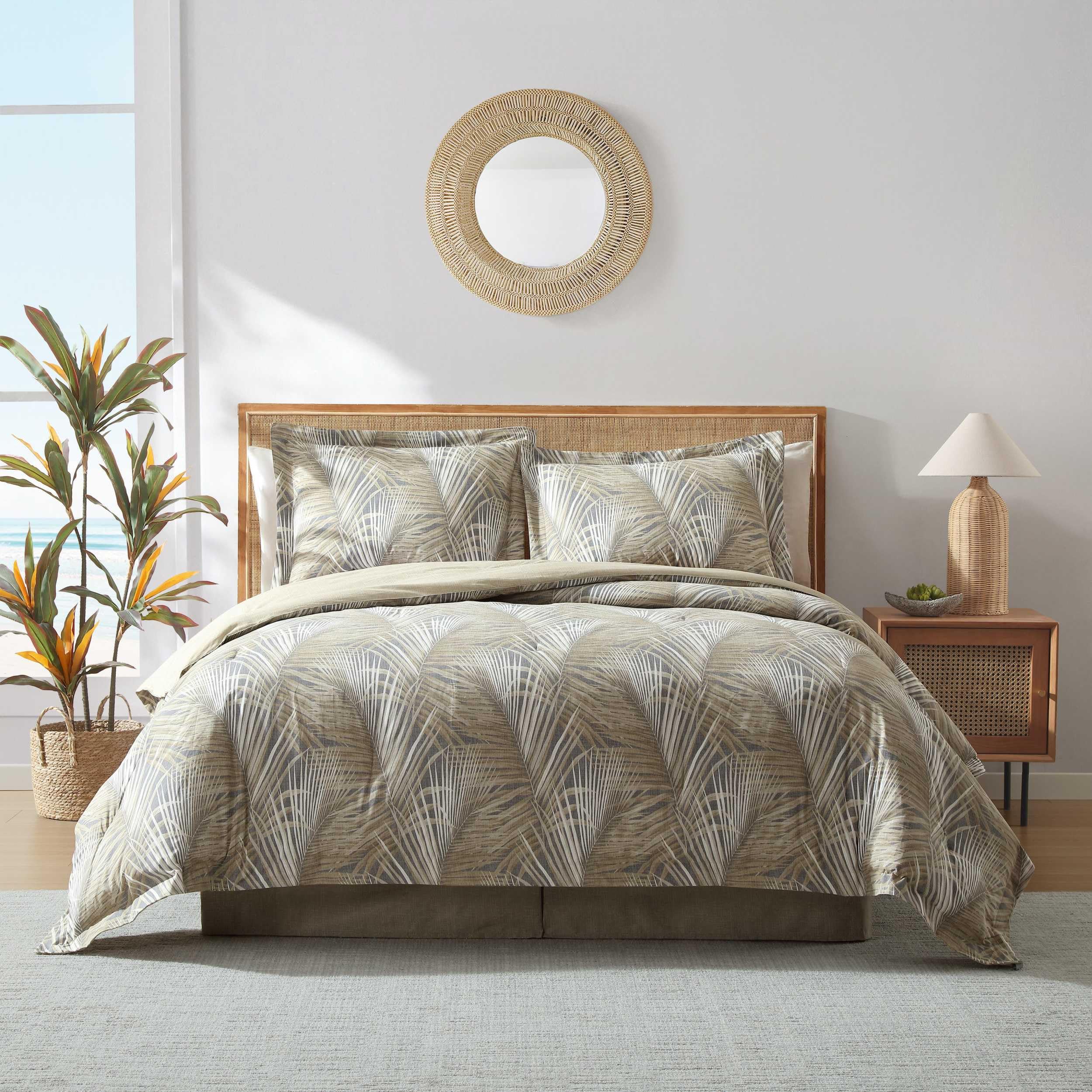 Tommy Bahama 223534 Raffia Palms Comforter Set, Brown, California King, 1 Count (Pack Of 1)