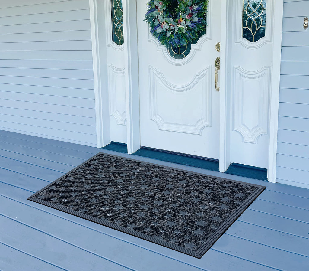 A1 Home Collections Rubber Pin Welcome Door Mats 24'X36' For Outdoor Entrance, Fun Designed Doormat, Welcome Mats For Front Do