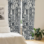 Ambesonne Southwestern Window Curtains, Monochrome Look Geometric Ethnic Tribal Stripes Abstract Motifs, Lightweight Decor 2-Pan