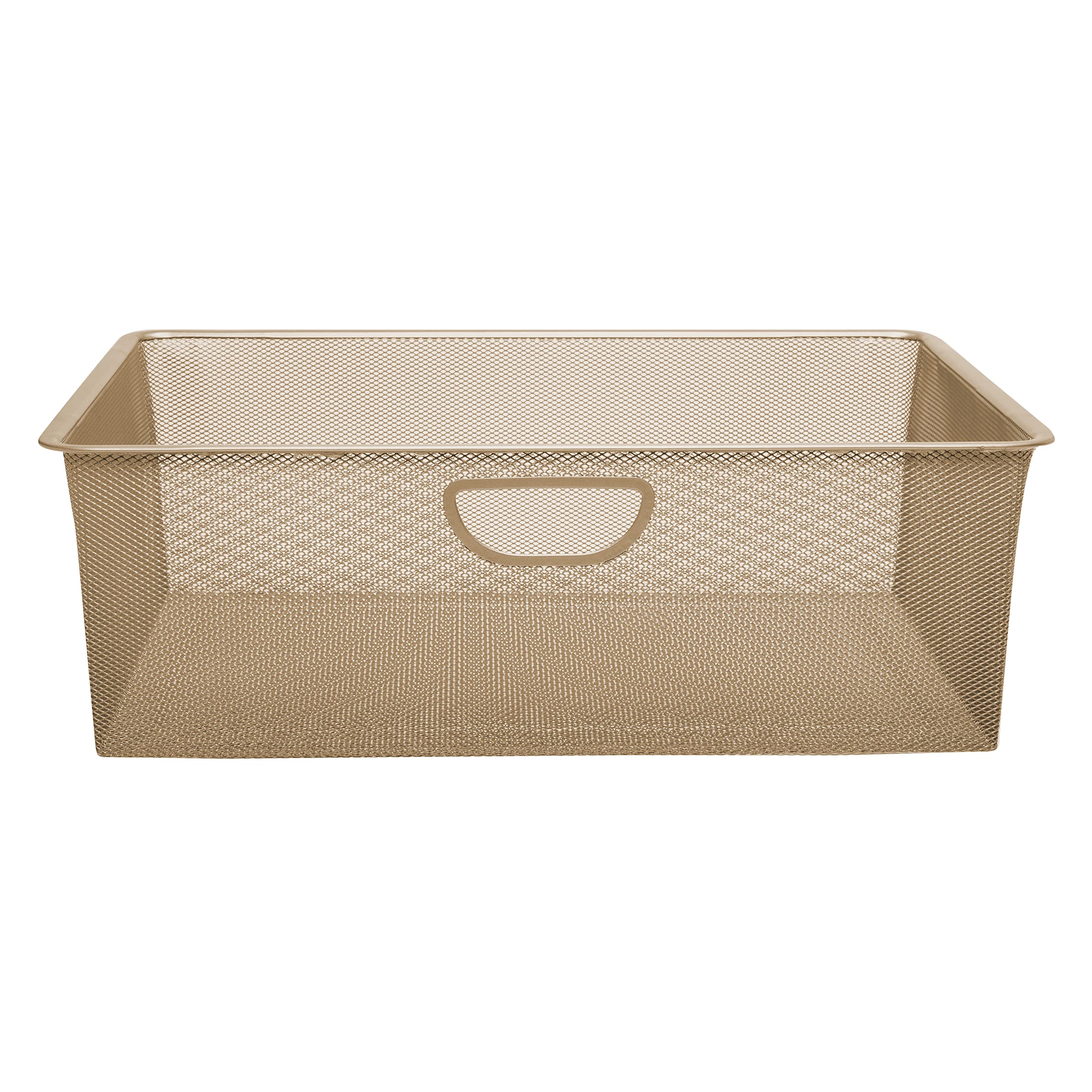 Closet Culture by Knape & Vogt 7.28 in. H x 16.65 in. W x 21.56 in. D Wire Mesh Basket in Satin Gold