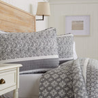 Great Bay Home 3-Piece Reversible Grey Full/Queen Quilt Comforter with 2 Shams | Lightweight, All-Season, Cozy, Modern Bedspread