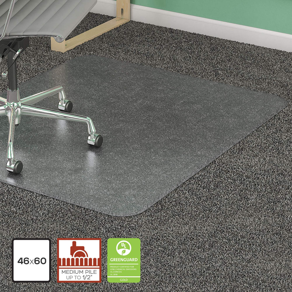 Lorell Rectangular Medium Pile Chairmat Chair Mat, Clear