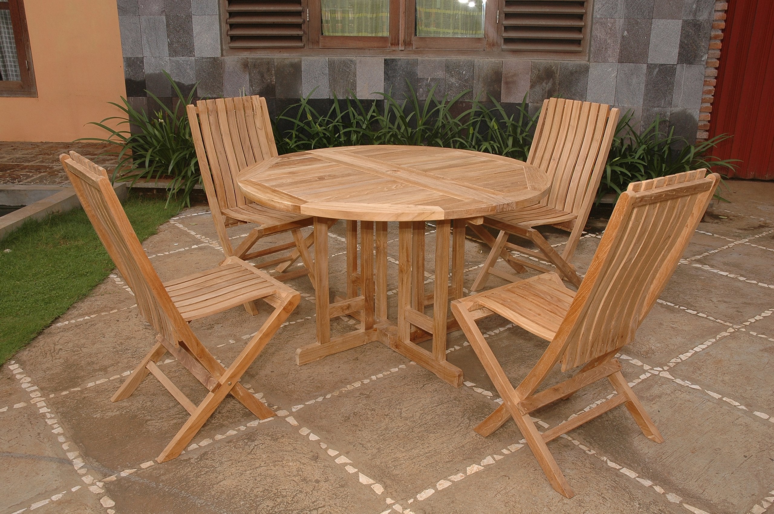 Anderson Teak Butterfly Comfort 5-Pieces Dining Table Set Wood