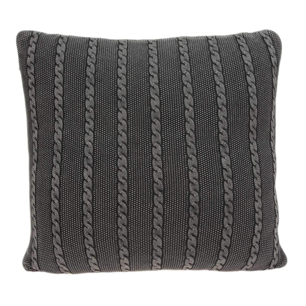 HomeRoots 100% Cotton Parkland Collection Chico Transitional Charcoal Pillow Cover with Down Insert