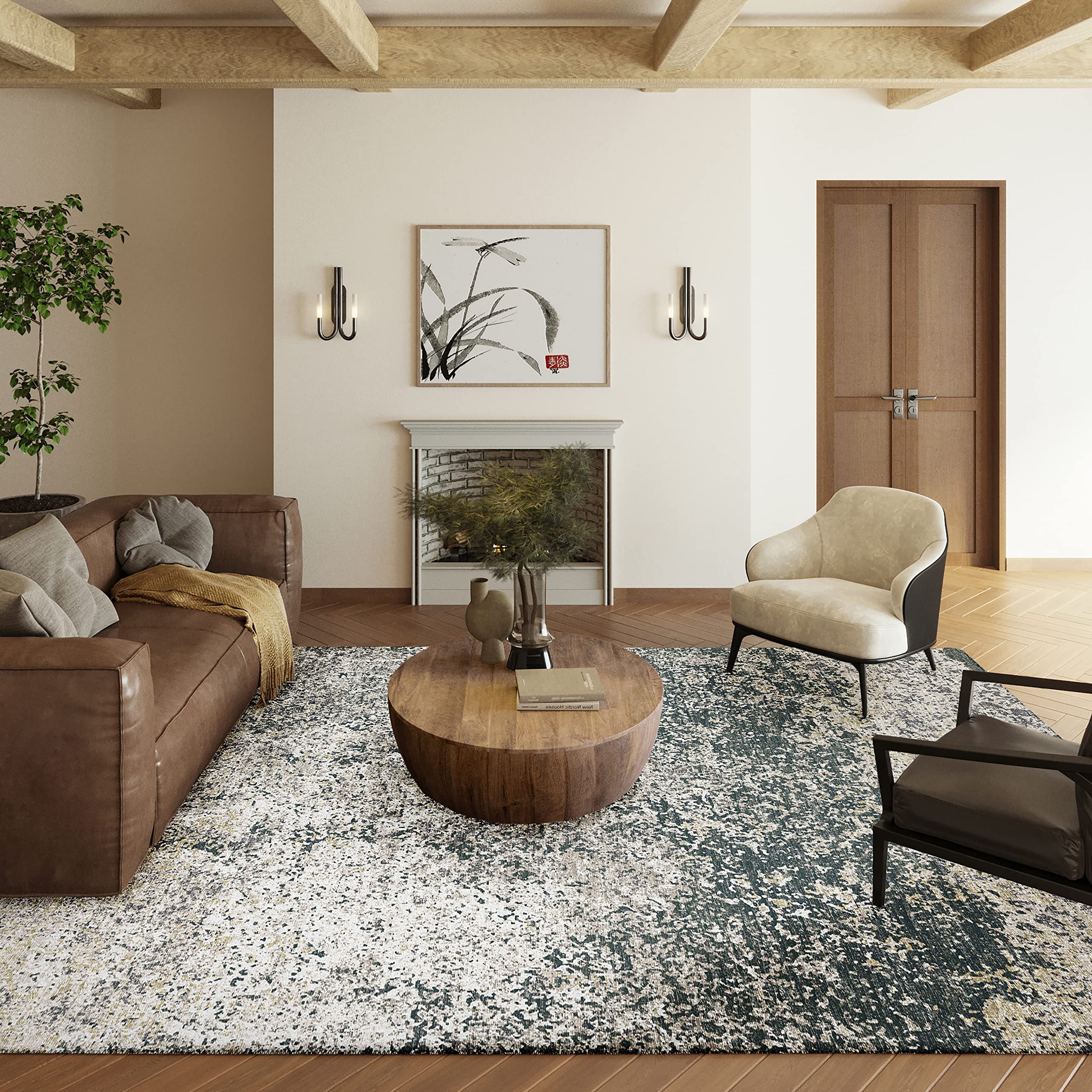Addison Rugs Rylee Ary33 Grey Washable 3' X 5' Indoor Outdoor Area Rug, Easy Clean, Machine Washable, Non Shedding, Bedroom, Entry, Living Room, Dining Room, Kitchen, Patio Rug