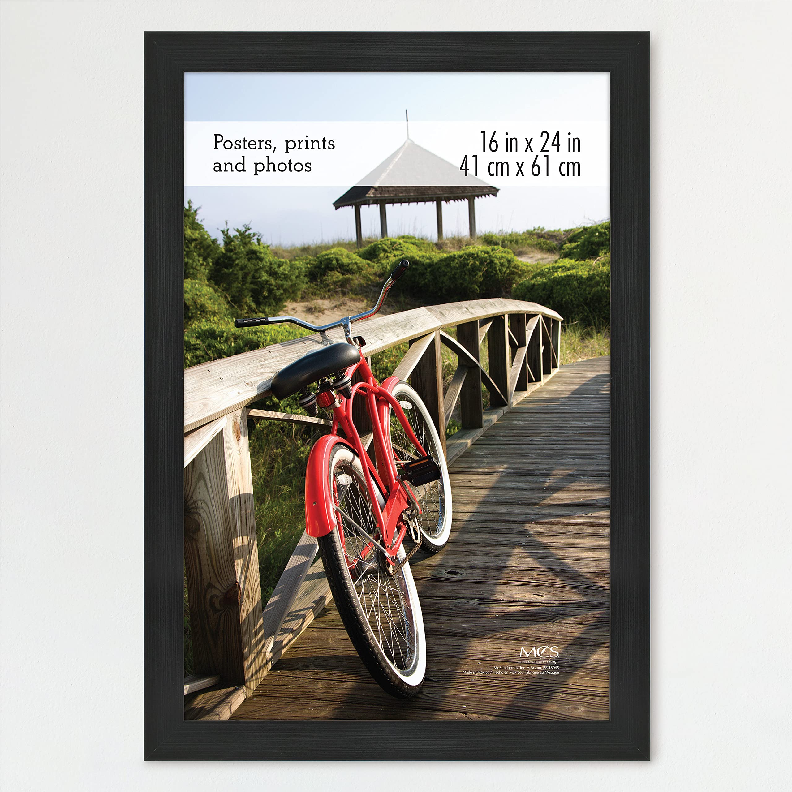 MCS Museum Poster Frame 16x24 Onyx Woodgrain, Vertical & Horizontal Wall Hanging Large Picture Frame for Photos, Posters & Art P