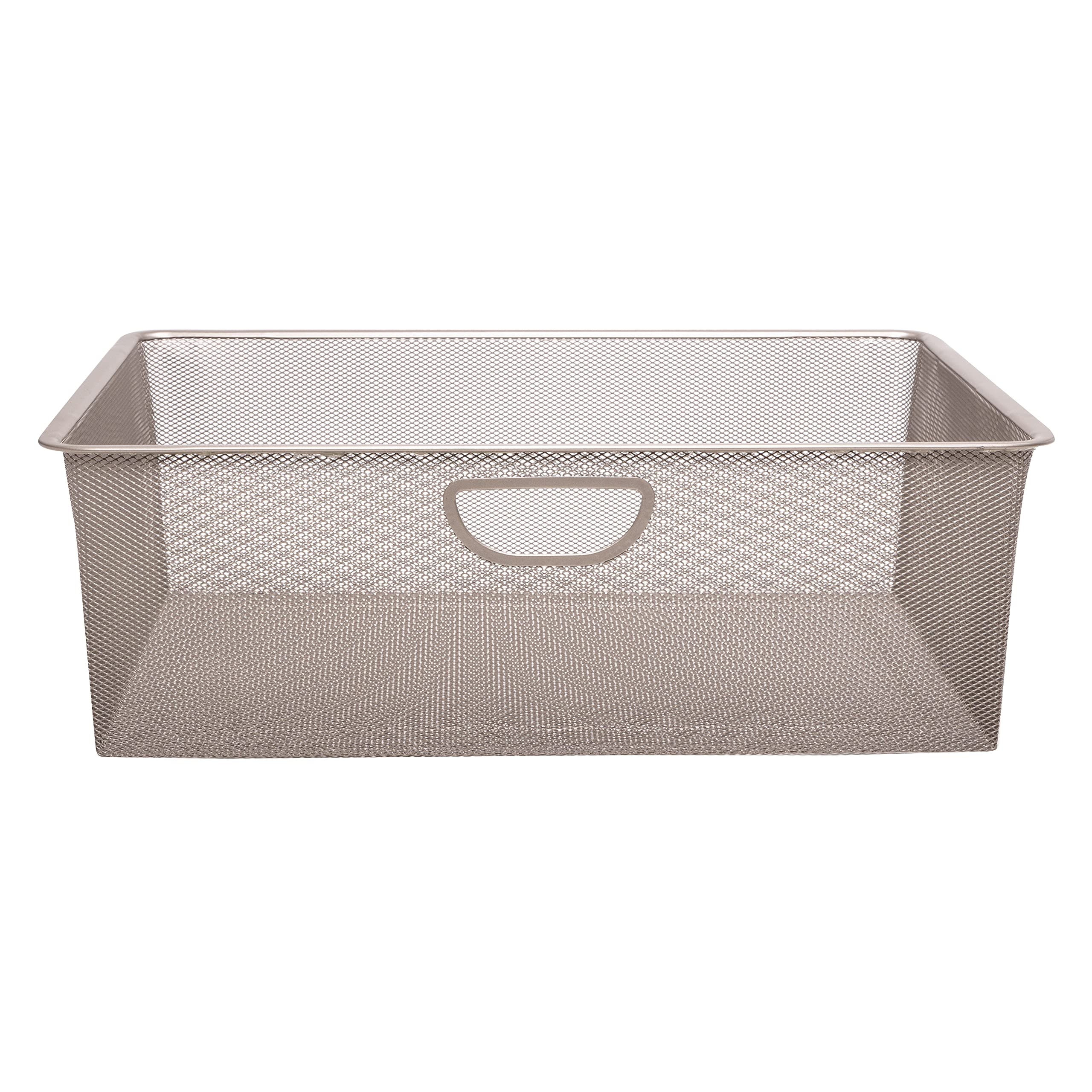 Closet Culture by Knape & Vogt 7.28 in. H x 16.65 in. W x 21.56 in. D Wire Mesh Basket in Champagne Nickel