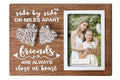Buecasa Gifts for Best Friends Women Female BFF Sister - Wooden Friends Picture Frame 4x6 Inches with Handmade String Hearts