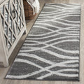 SAFAVIEH Adirondack Collection Runner Rug - 26 x 14, Charcoal & Ivory, Modern Wave Distressed Design, Non-Shedding & Easy Care