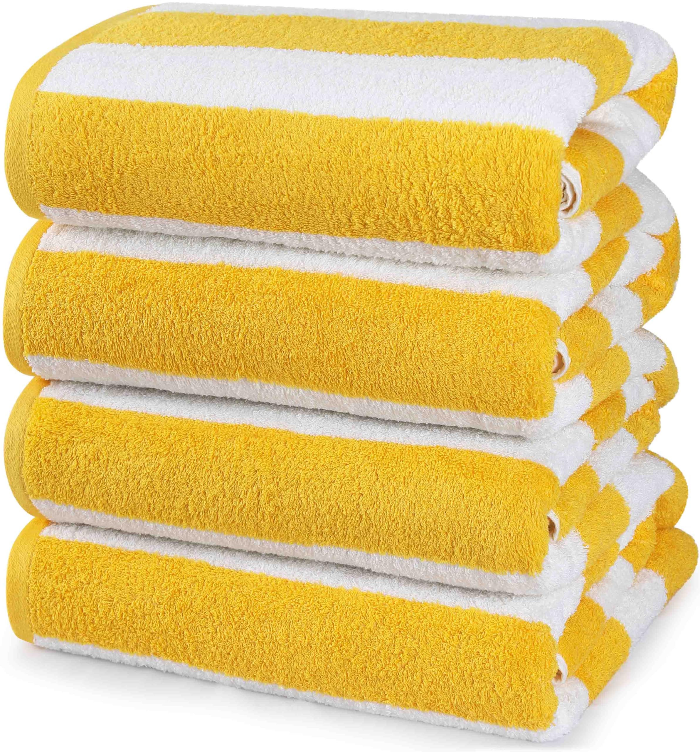 Utopia Towels [4 Pack Cabana Stripe Beach Towel, (30 x 60 Inches) Oversized 100% Ring Spun Cotton Pool Towels, Highly Absorbent 