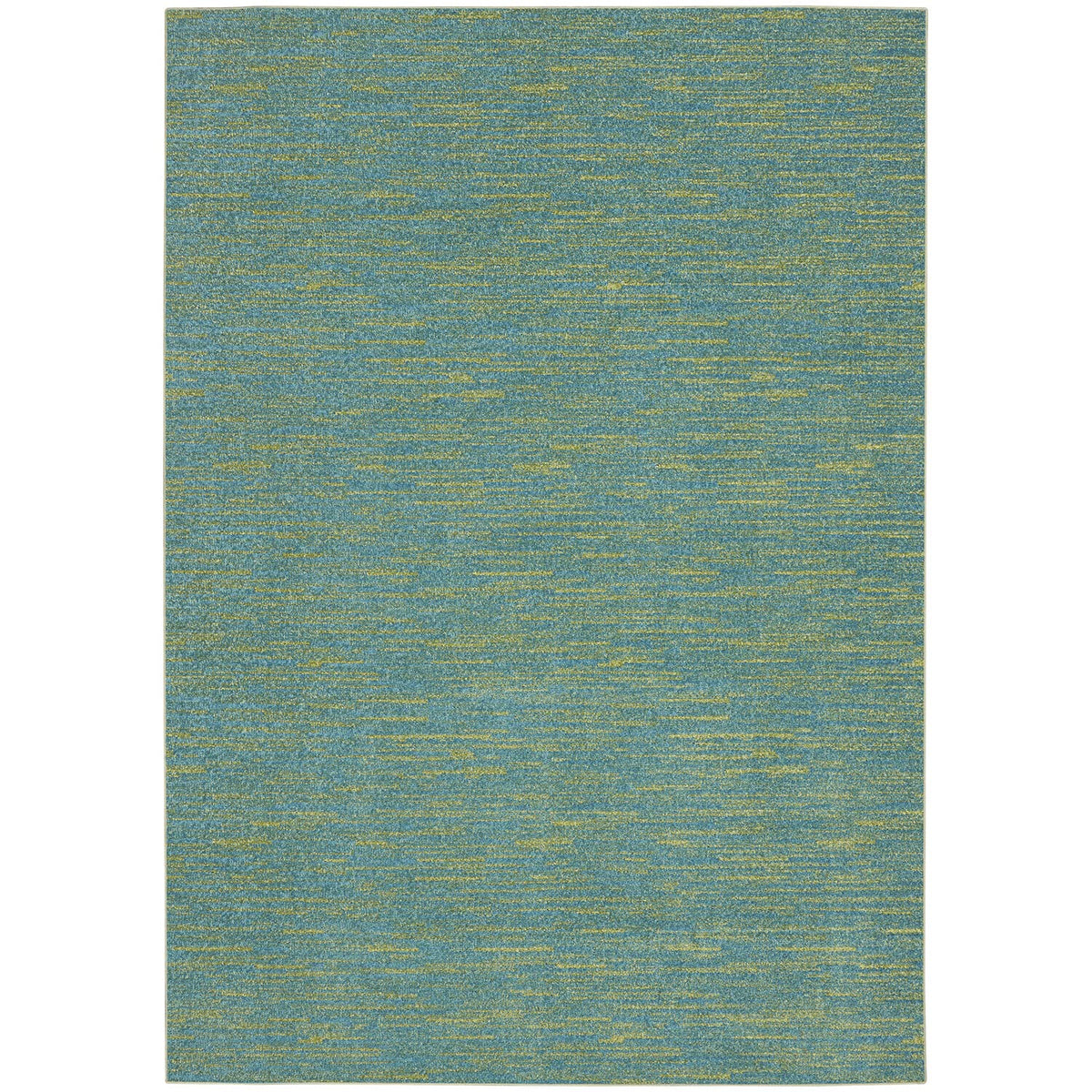 Nourison Essentials Indoor/Outdoor Blue Green 4' X 6' Area Rug, Easy Cleaning, Non Shedding, Bed Room, Living Room, Dining Room,