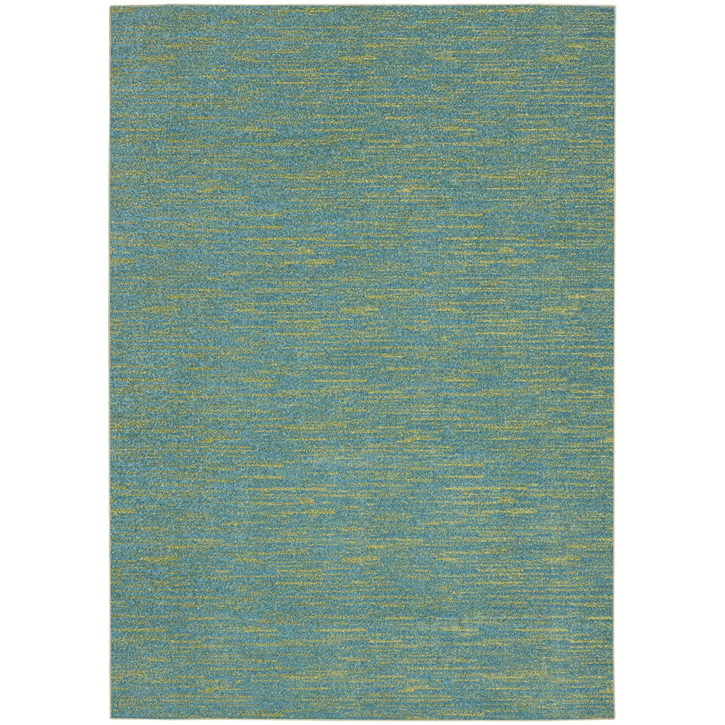 Nourison Essentials Indoor/Outdoor Blue Green 6' X 9' Area Rug, Easy -Cleaning, Non Shedding, Bed Room, Living Room, Dining Room, Backyard, Deck, Patio (6X9)