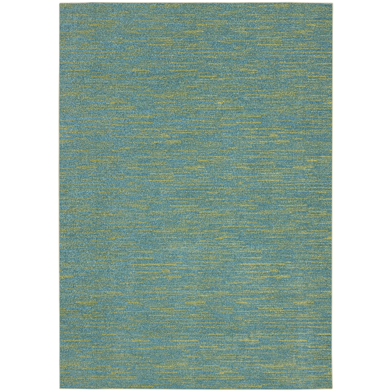 Nourison Essentials Indoor/Outdoor Blue Green 6' X 9' Area Rug, Easy -Cleaning, Non Shedding, Bed Room, Living Room, Dining Room, Backyard, Deck, Patio (6X9)