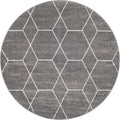 Unique Loom Trellis Frieze Collection Area Rug - Geometric (6 Round, Dark Gray/ Ivory)