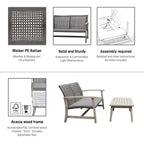 Dukap Monterosso 2 Piece Patio Sofa Seating Set And Table, Outdoor Conversation Seats With Weather And Water Resistance, Spacious Porch Furniture For Ultimate Comfort, Light Grey