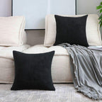 Home Brilliant Striped Velvet Cushion Cover For Chair 2 Packs Supersoft Handmade Decorative Pillowcase For Bed Bench, 50Cm, 20 X