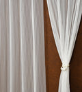 Homefab India 2 Piece Sheer Strips Door Curtain  7 ft, White