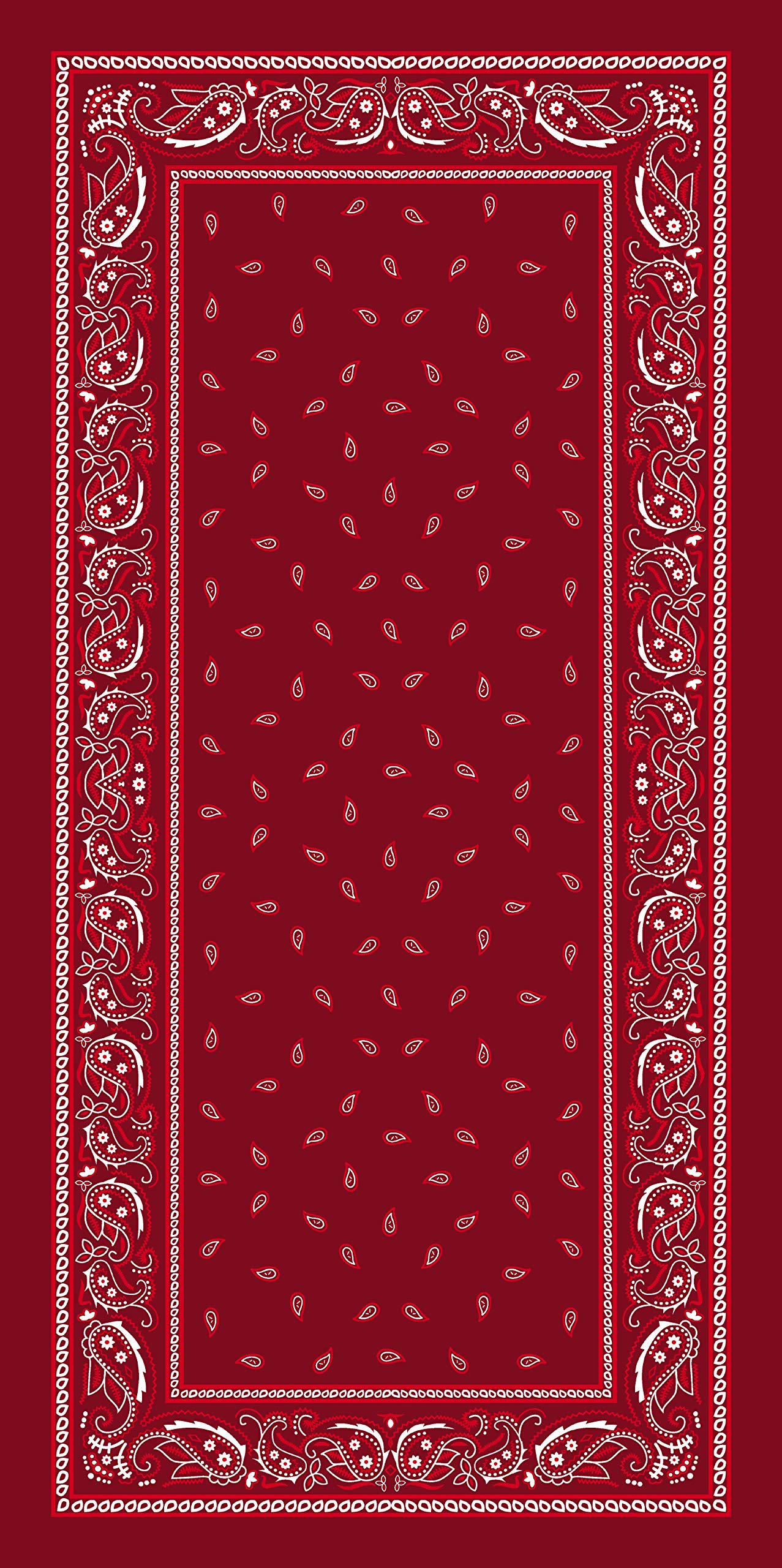 Bahia llection by Dohler Bandana Red Brazilian Velour Beach Towel 30x60 hes, Red, White
