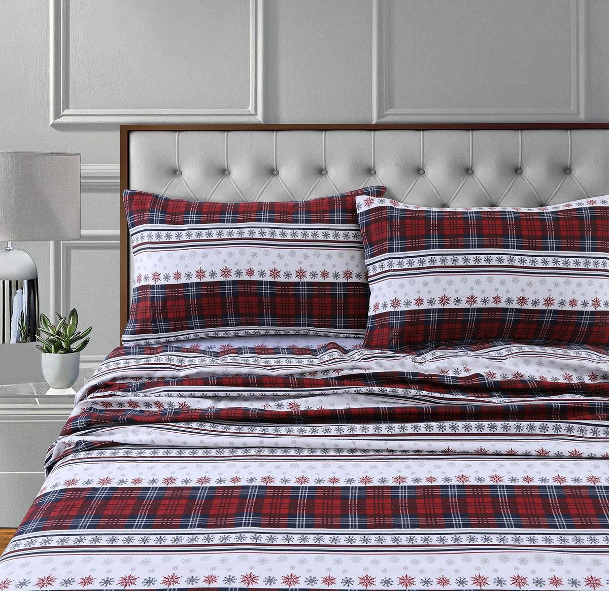 Tribeca Living Costsheetckdr Deep Pocket Sheet Set, Cal King, Comfy Stripe