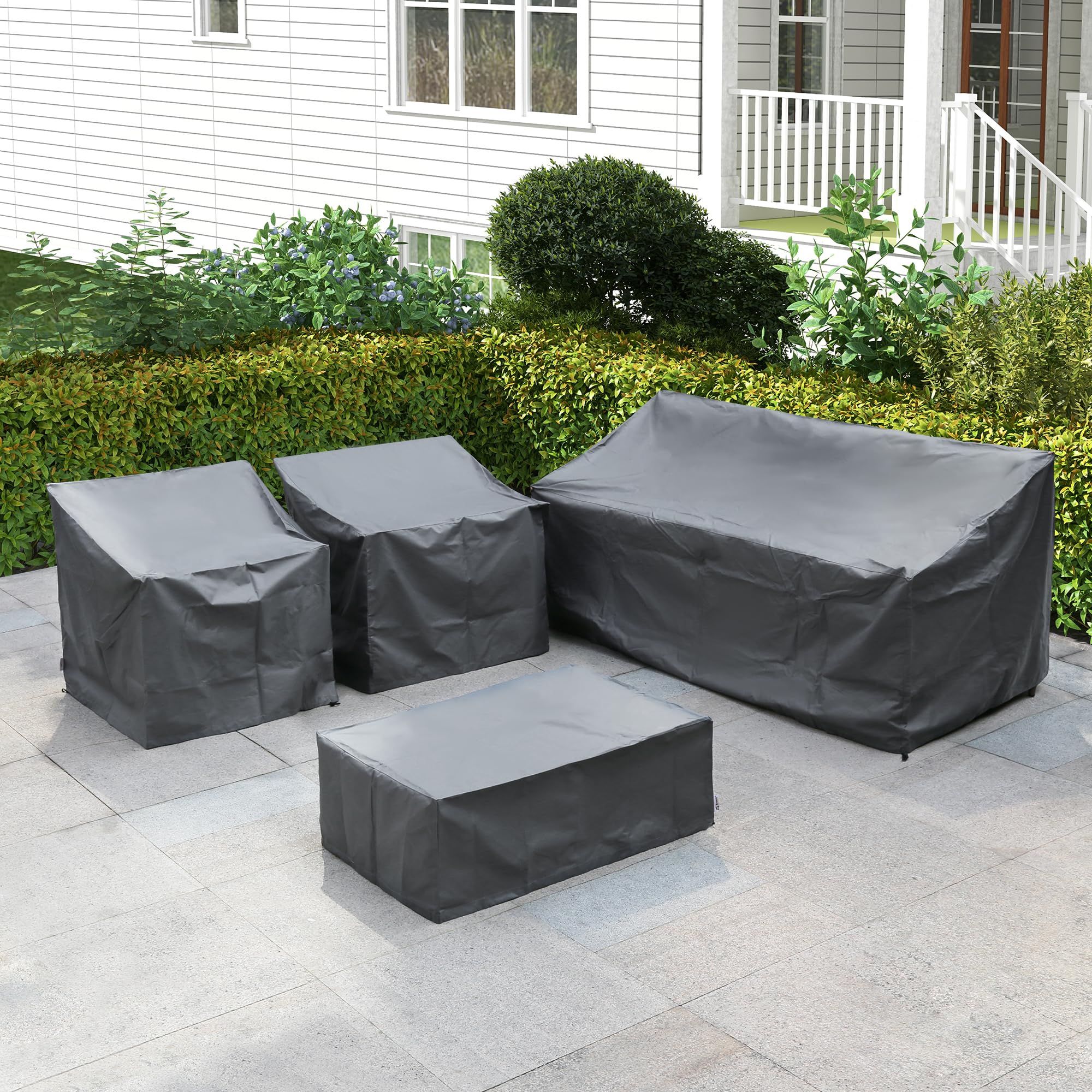 Baner Garden Patio Furniture Covers,Outdoor Furniture Cover Waterproof,Patio Furniture Set Covers For 4 Piece Outdoor Conversation Set,Patio Covers Set-Xx-Large (Grey)