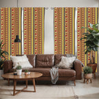 Ambesonne African Window Curtains Pack Of 2, Oriental Djembe Drums Music Culture In Theme Geometric Chevrons Triangles, Lightwei